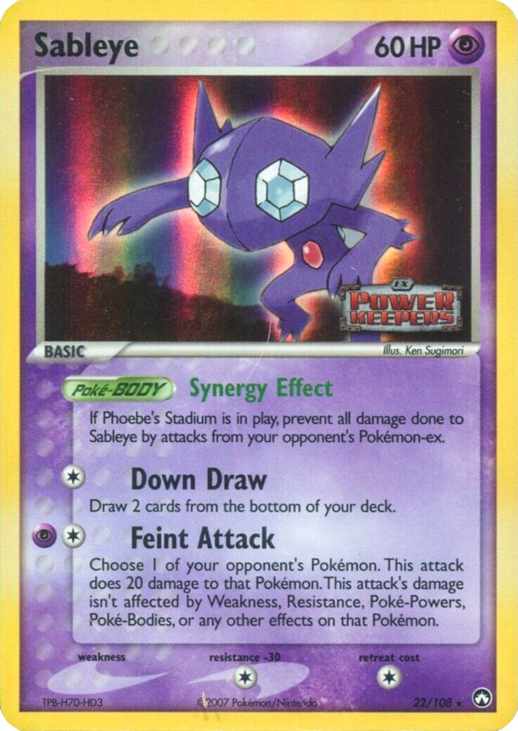 Sableye (22/108) (Stamped) [EX: Power Keepers] | Total Play