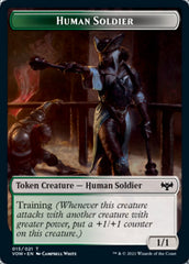 Zombie (008) // Human Soldier Double-Sided Token [Innistrad: Crimson Vow Tokens] | Total Play