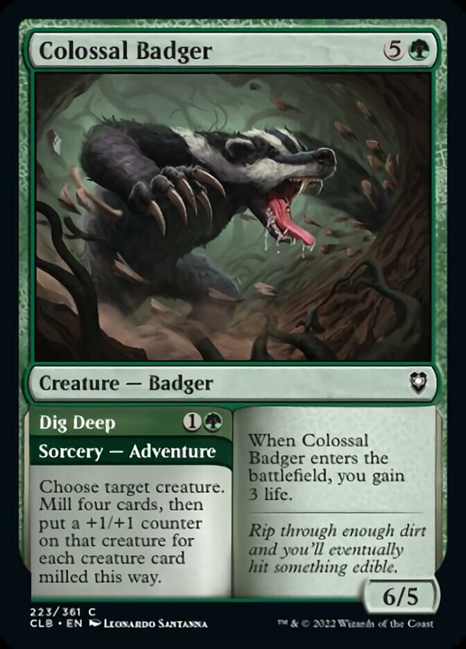 Colossal Badger // Dig Deep [Commander Legends: Battle for Baldur's Gate] | Total Play