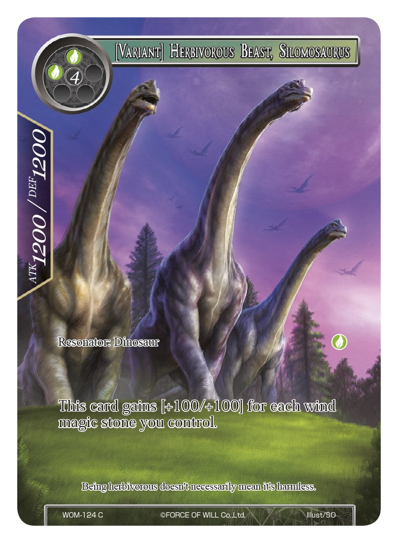 [Variant] Herbivorous Beast, Silomosaurus (Full Art) (WOM-124) [Winds of the Ominous Moon] | Total Play