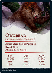 Owlbear Art Card [Dungeons & Dragons: Adventures in the Forgotten Realms Art Series] | Total Play