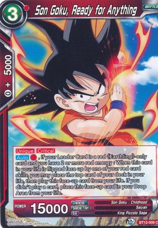Son Goku, Ready for Anything (BT12-006) [Vicious Rejuvenation] | Total Play