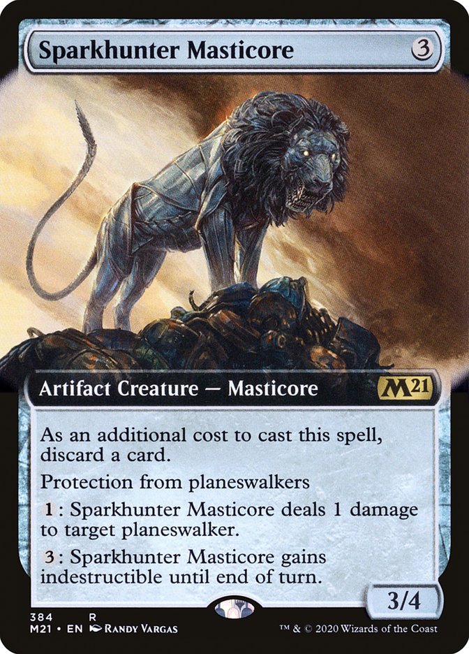 Sparkhunter Masticore (Extended Art) [Core Set 2021] | Total Play