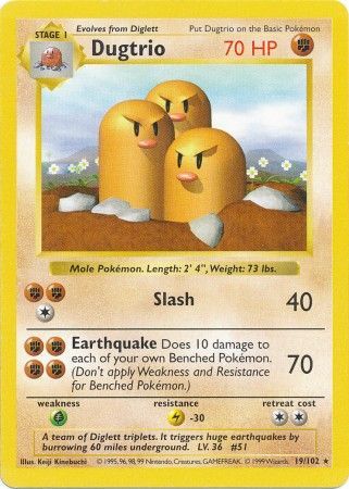 Dugtrio (19/102) [Base Set Shadowless Unlimited] | Total Play
