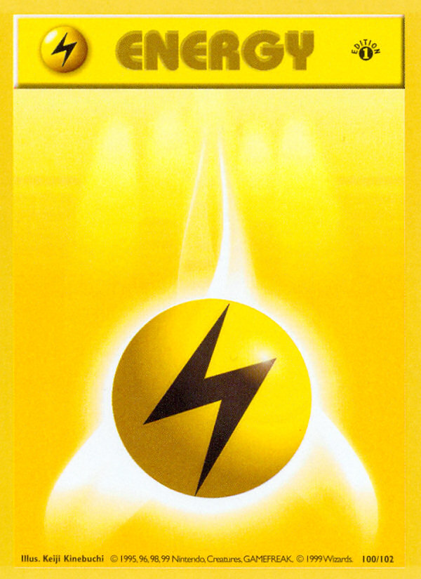 Lightning Energy (100/102) (Shadowless) [Base Set 1st Edition] | Total Play