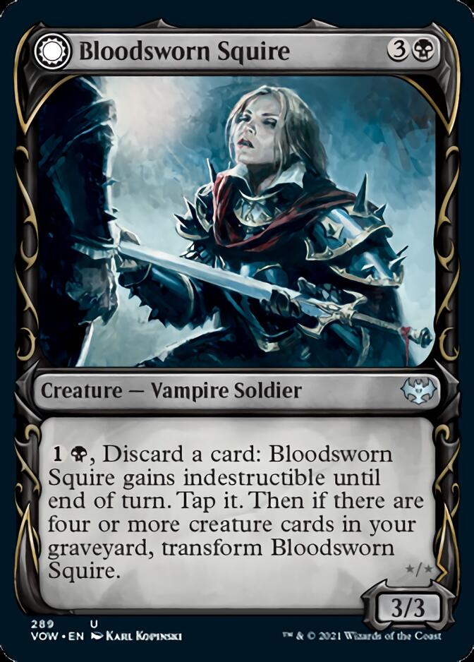 Bloodsworn Squire // Bloodsworn Knight (Showcase Fang Frame) [Innistrad: Crimson Vow] | Total Play