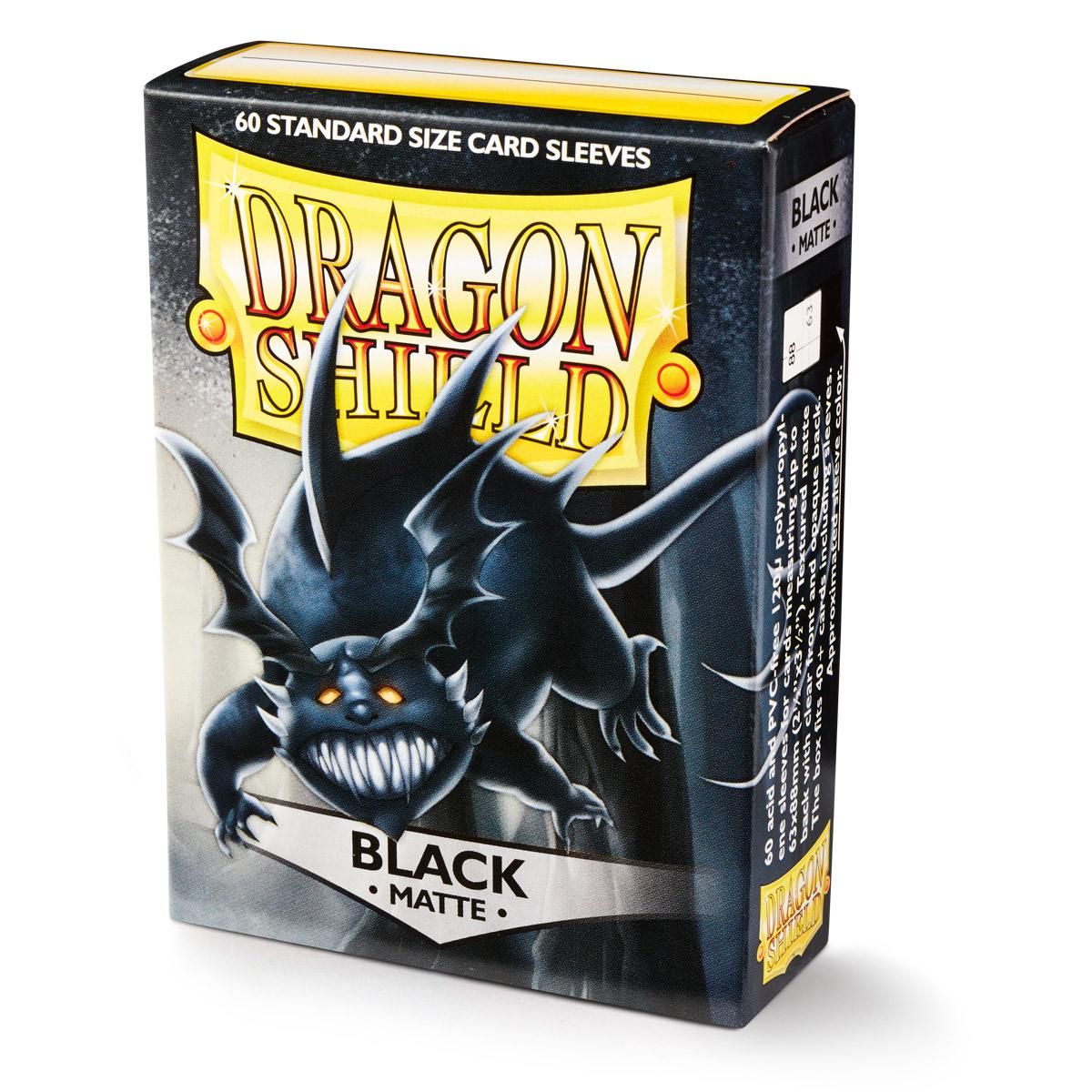 Dragon Shield: Standard 60ct Sleeves - Black (Matte) | Total Play