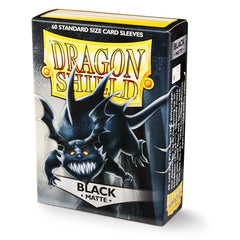 Dragon Shield: Standard 60ct Sleeves - Black (Matte) | Total Play