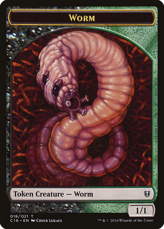 Zombie // Worm Double-Sided Token [Commander 2016 Tokens] | Total Play