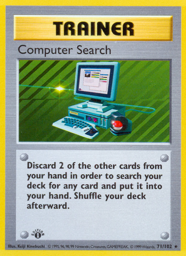 Computer Search (71/102) (Shadowless) [Base Set 1st Edition] | Total Play