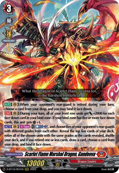 Scarlet Flame Marshal Dragon, Gandeeva (D-BT10/001EN) [Dragon Masquerade] | Total Play