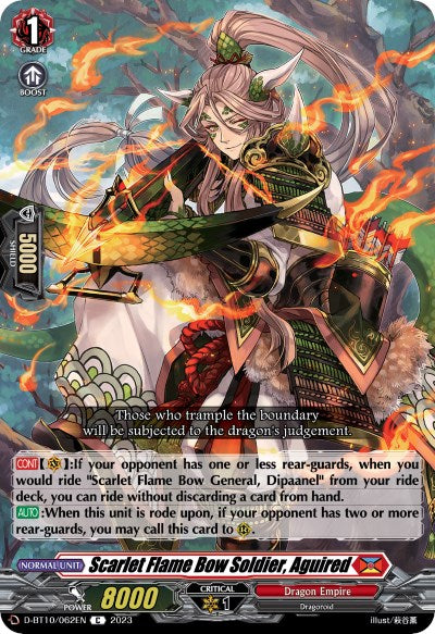 Scarlet Flame Bow Soldier, Aguired (D-BT10/062EN) [Dragon Masquerade] | Total Play