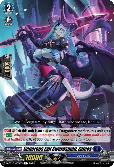 Generous Evil Swordsman, Zaleos (D-BT10/065EN) [Dragon Masquerade] | Total Play