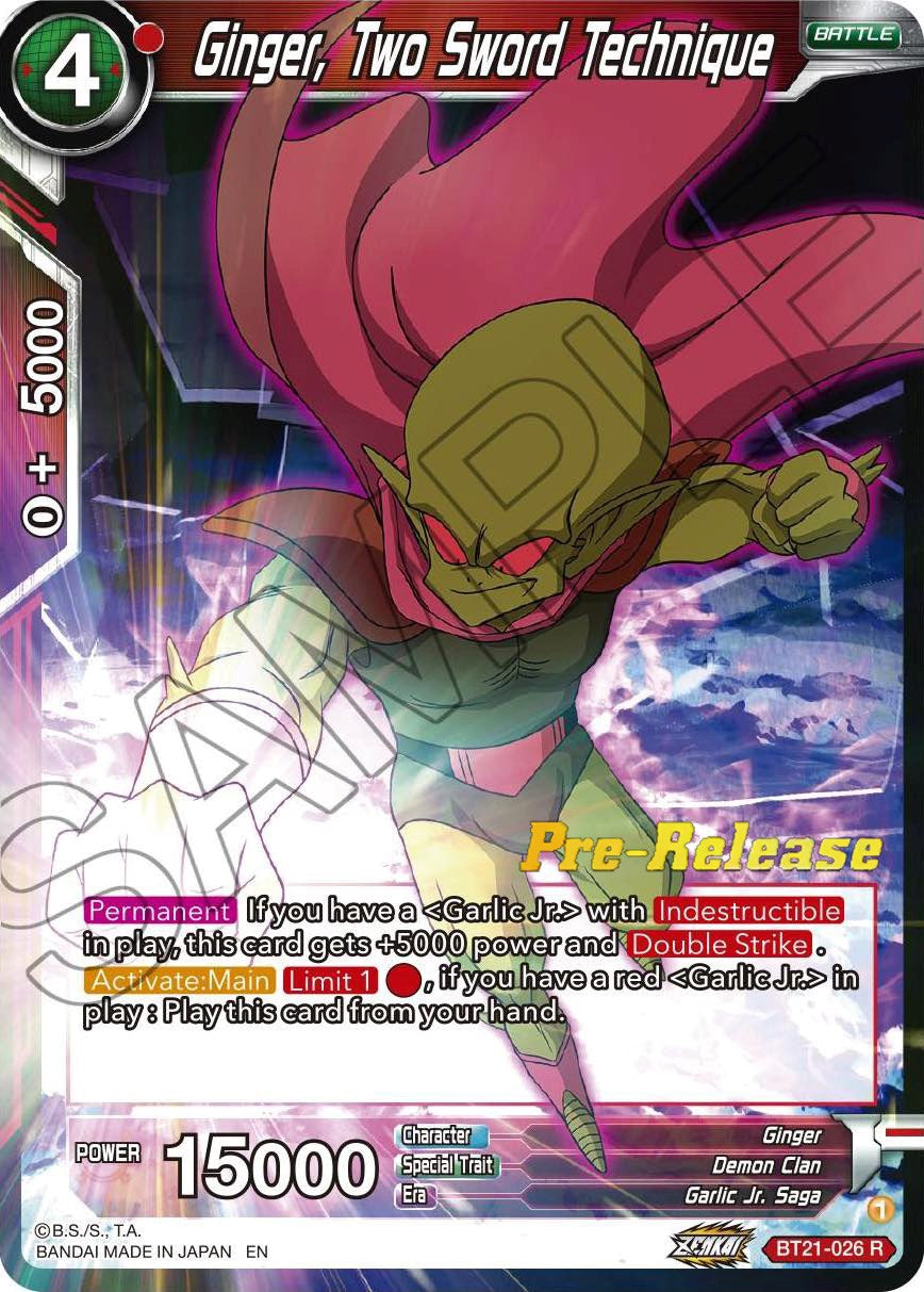 Ginger, Two Sword Technique (BT21-026) [Wild Resurgence Pre-Release Cards] | Total Play