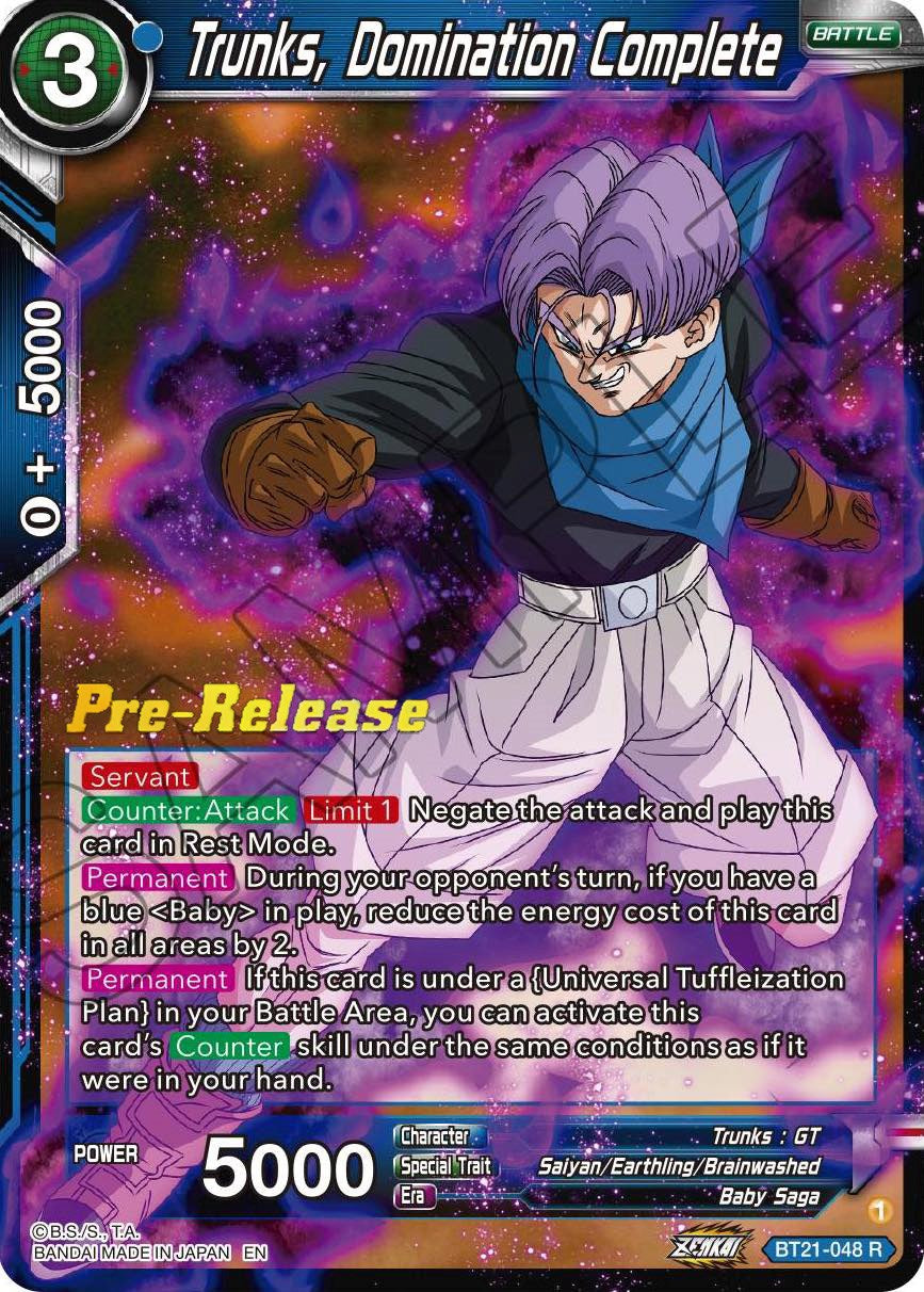 Trunks, Domination Complete (BT21-048) [Wild Resurgence Pre-Release Cards] | Total Play