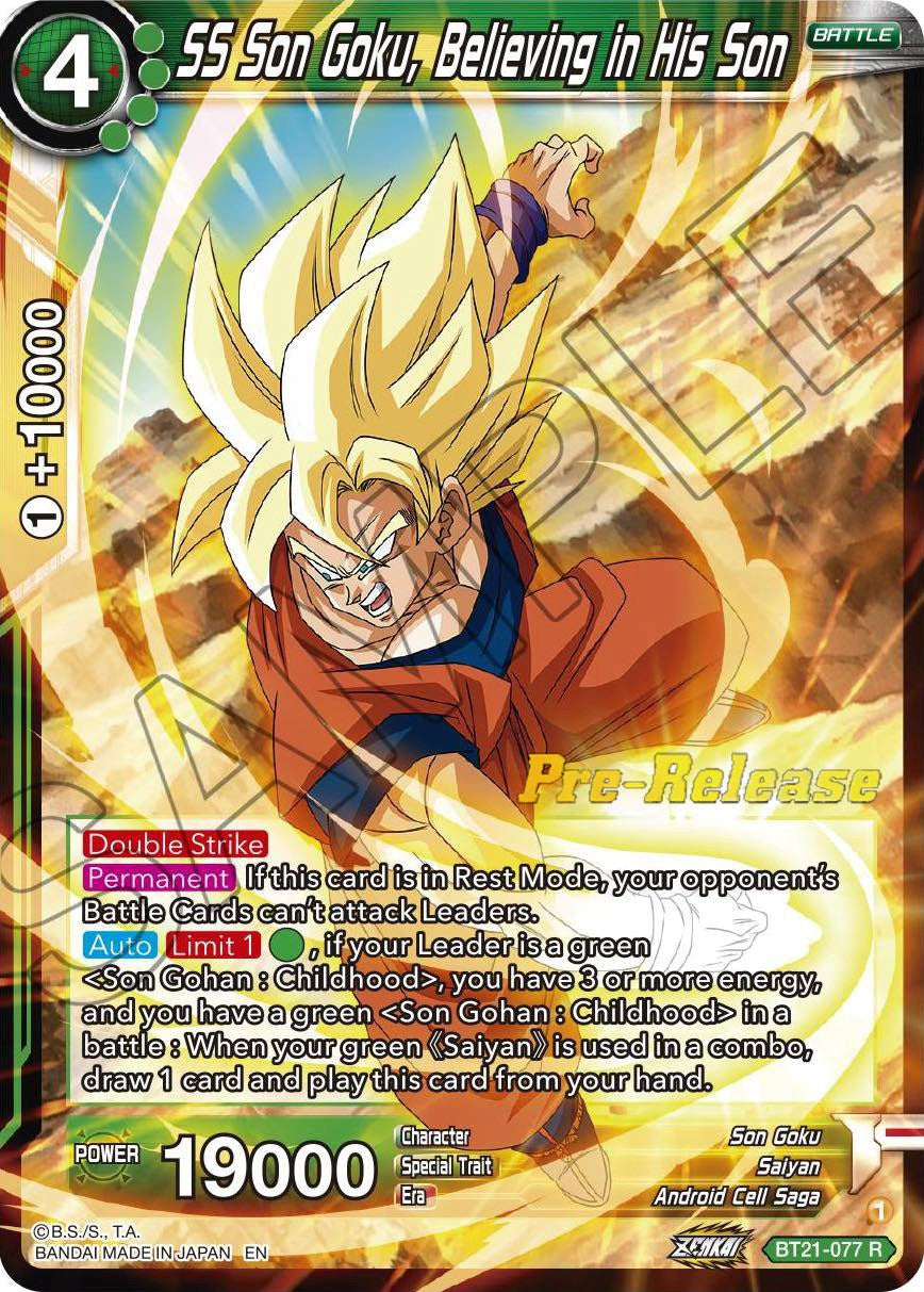 SS Son Goku, Believing in His Son (BT21-077) [Wild Resurgence Pre-Release Cards] | Total Play