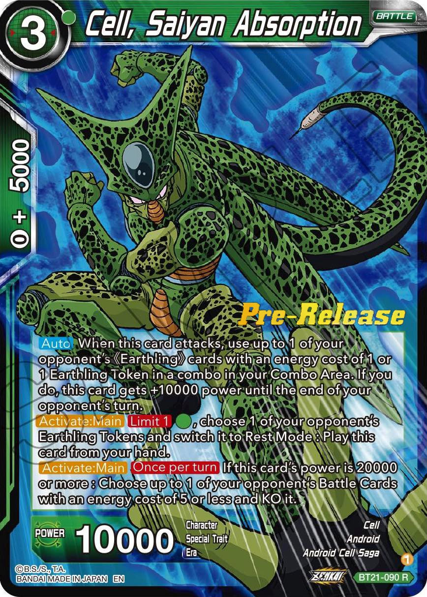 Cell, Saiyan Absorption (BT21-090) [Wild Resurgence Pre-Release Cards] | Total Play