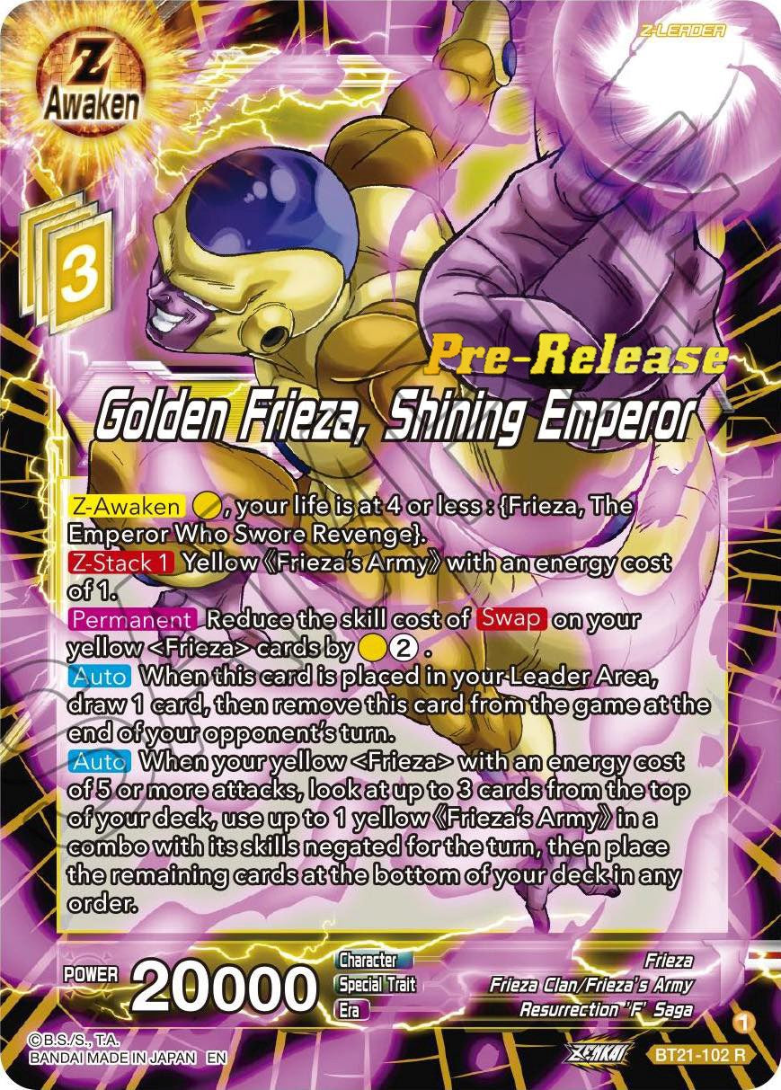 Golden Frieza, Shining Emperor (BT21-102) [Wild Resurgence Pre-Release Cards] | Total Play