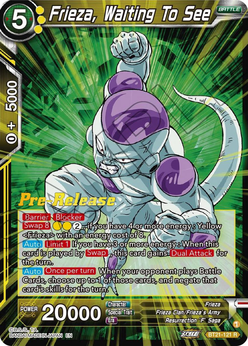 Frieza, Waiting To See (BT21-121) [Wild Resurgence Pre-Release Cards] | Total Play