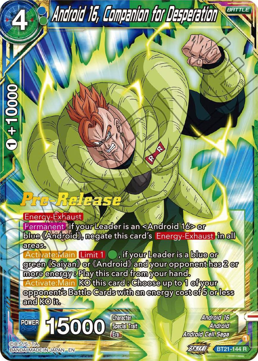 Android 16, Companion for Desperation (BT21-144) [Wild Resurgence Pre-Release Cards] | Total Play