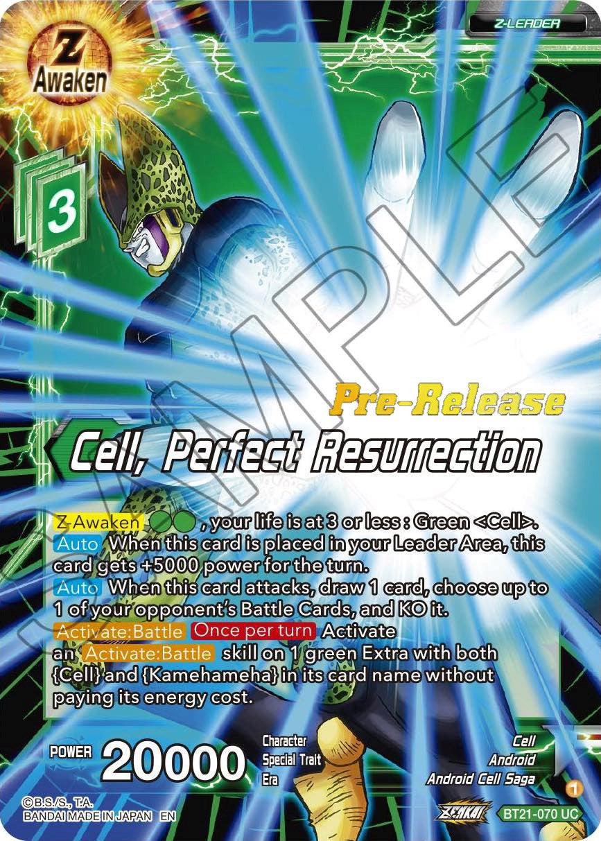 Cell, Perfect Resurrection (BT21-070) [Wild Resurgence Pre-Release Cards] | Total Play