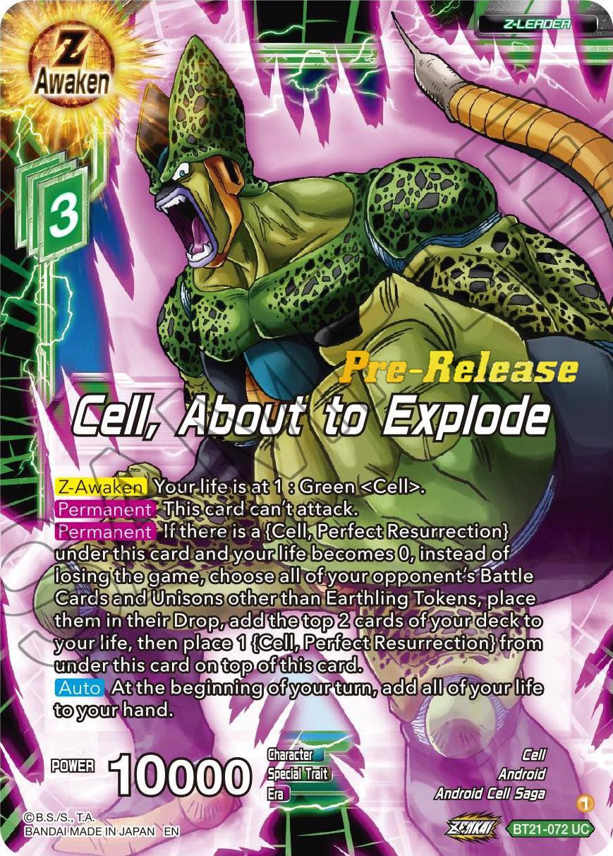 Cell, About to Explode (BT21-072) [Wild Resurgence Pre-Release Cards] | Total Play