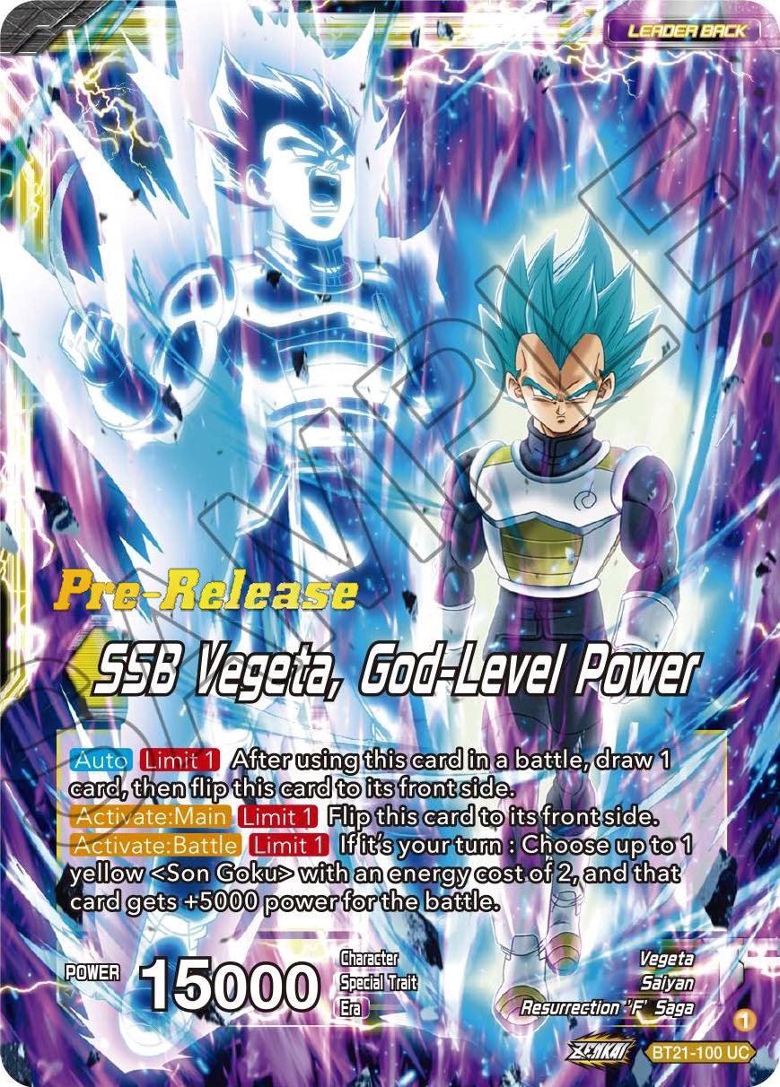 SSB Son Goku // SSB Vegeta, God-Level Power (BT21-100) [Wild Resurgence Pre-Release Cards] | Total Play