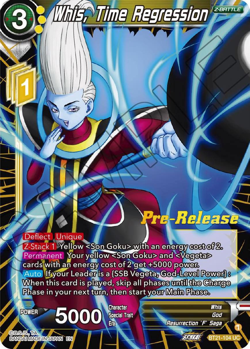 Whis, Time Regression (BT21-104) [Wild Resurgence Pre-Release Cards] | Total Play