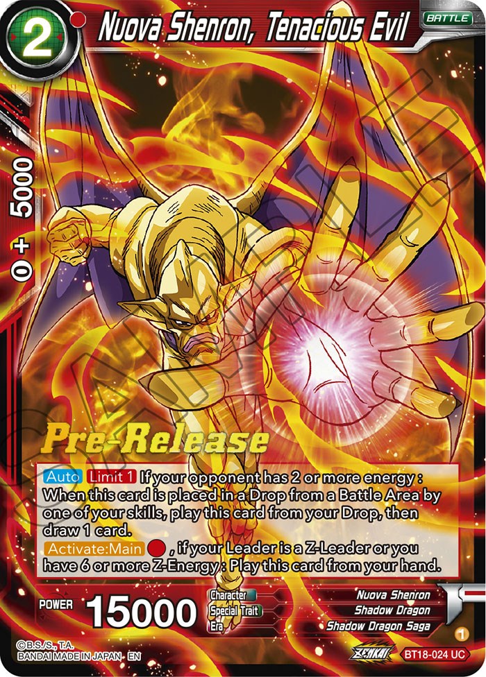 Nuova Shenron, Tenacious Evil (BT18-024) [Dawn of the Z-Legends Prerelease Promos] | Total Play