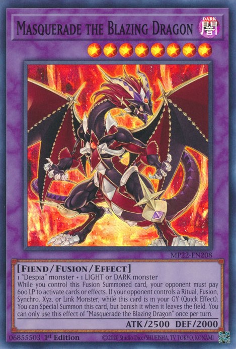 Masquerade the Blazing Dragon [MP22-EN208] Super Rare | Total Play