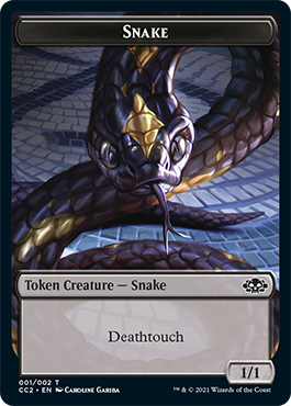 Snake // Zombie Double-Sided Token [Commander Collection: Black Tokens] | Total Play