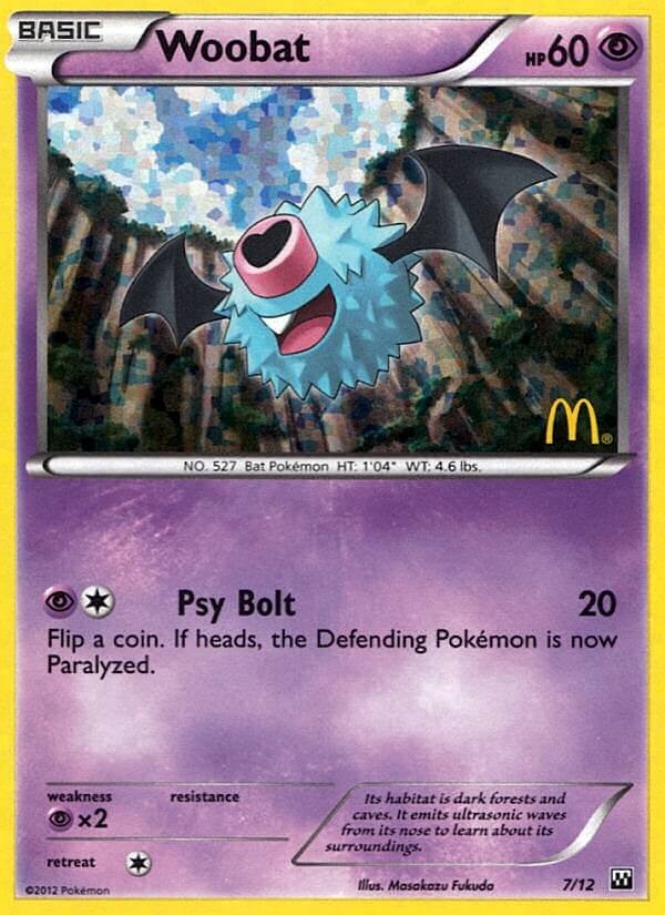 Woobat (7/12) [McDonald's Promos: 2012 Collection] | Total Play