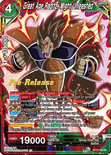 Great Ape Raditz, Might Unleashed (BT15-145) [Saiyan Showdown Prerelease Promos] | Total Play