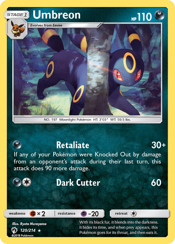 Umbreon (120/214) (Cosmos Holo) (Blister Exclusive) [Sun & Moon: Lost Thunder] | Total Play