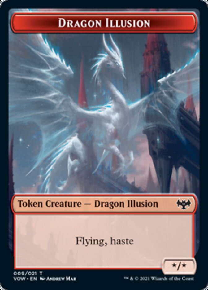 Insect // Dragon Illusion Double-Sided Token [Innistrad: Crimson Vow Tokens] | Total Play