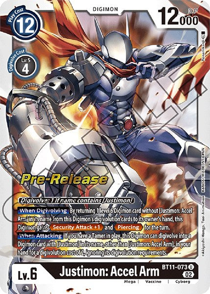 Justimon: Accel Arm [BT11-073] [Dimensional Phase Pre-Release Promos] | Total Play