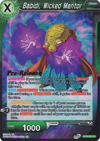 Babidi, Wicked Mentor (BT14-064) [Cross Spirits Prerelease Promos] | Total Play