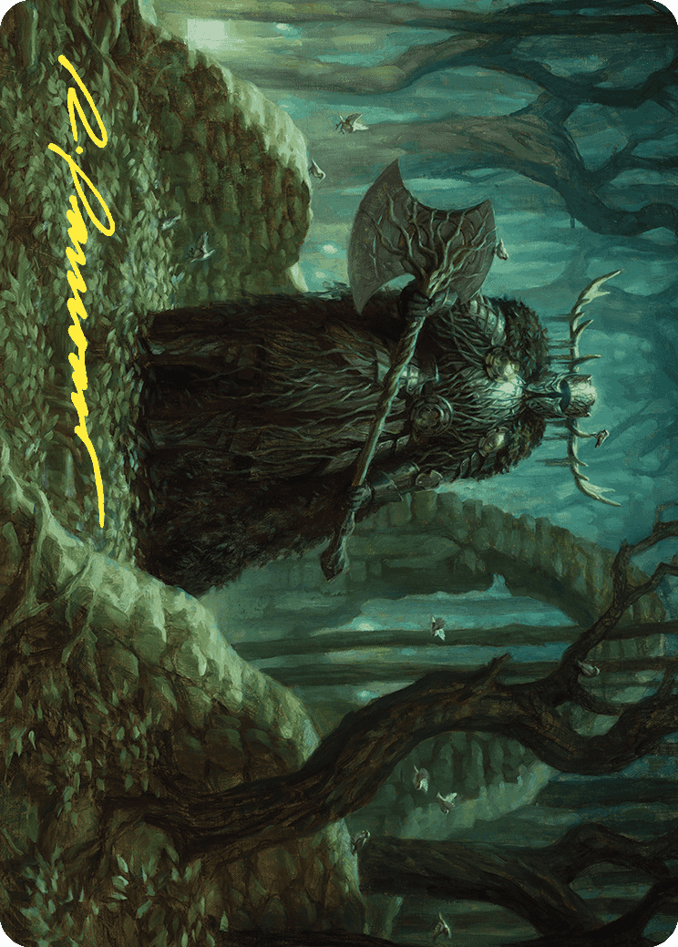 Mosswood Dreadknight Art Card (Gold-Stamped Signature) [Wilds of Eldraine Art Series] | Total Play
