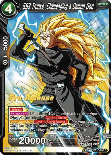 SS3 Trunks, Challenging a Demon God (BT16-108) [Realm of the Gods Prerelease Promos] | Total Play