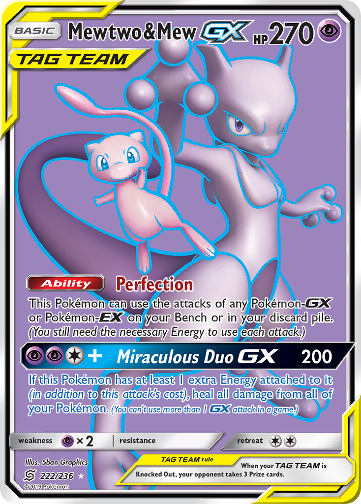 Mewtwo & Mew GX (222/236) [Sun & Moon: Unified Minds] | Total Play