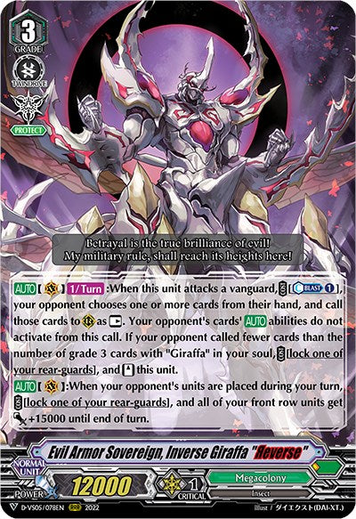 Evil Armor Sovereign, Inverse Giraffa "Reverse" (D-VS05/078EN) [V Clan Collection Vol.5] | Total Play