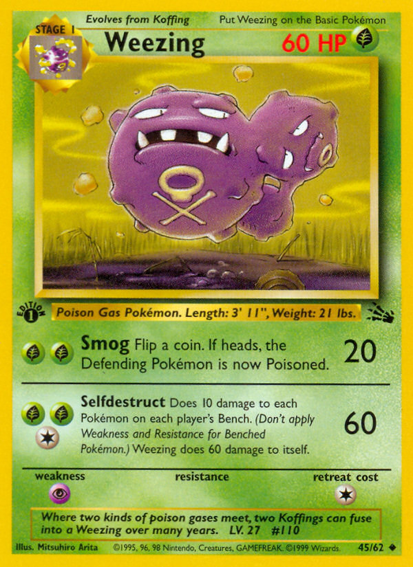 Weezing (45/62) [Fossil 1st Edition] | Total Play