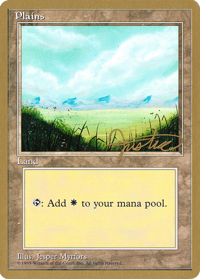 Plains (mj366) (Mark Justice) [Pro Tour Collector Set] | Total Play