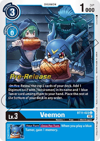 Veemon [BT11-023] [Dimensional Phase Pre-Release Promos] | Total Play