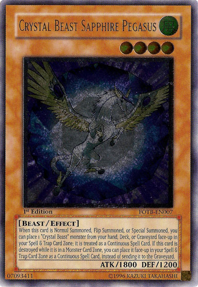 Crystal Beast Sapphire Pegasus [FOTB-EN007] Ultimate Rare | Total Play