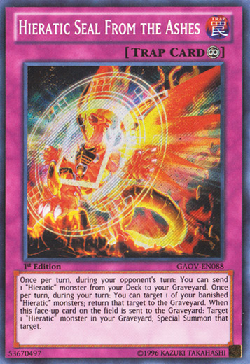 Hieratic Seal From the Ashes [GAOV-EN088] Secret Rare | Total Play