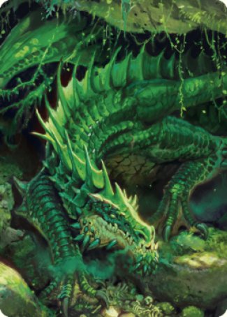 Lurking Green Dragon Art Card [Commander Legends: Battle for Baldur's Gate Art Series] | Total Play