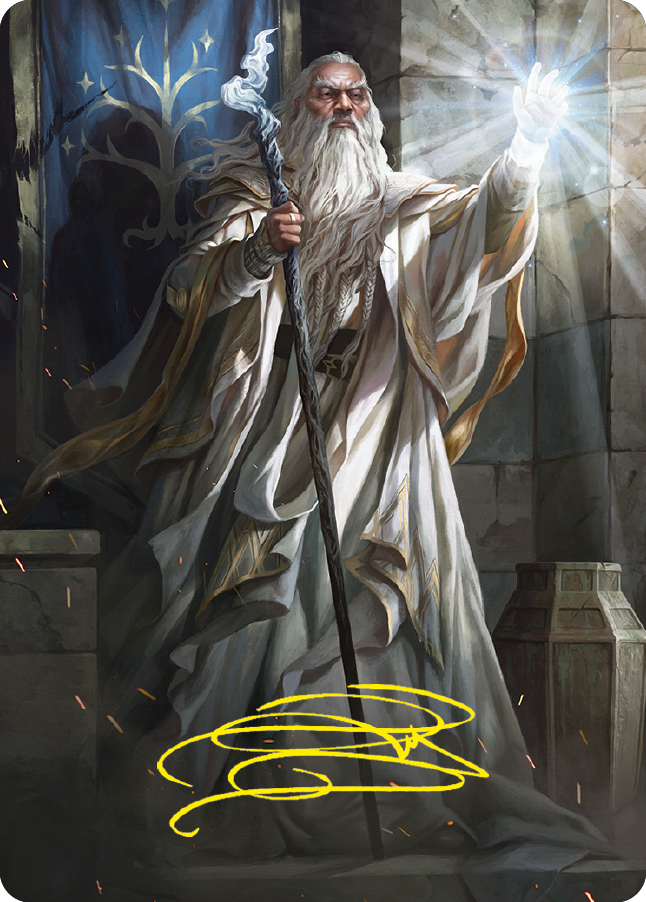 Gandalf the White Art Card (Gold-Stamped Signature) [The Lord of the Rings: Tales of Middle-earth Art Series] | Total Play