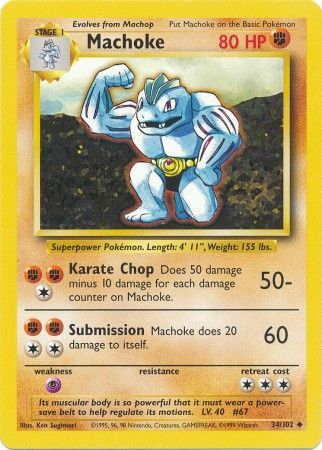 Machoke (34/102) [Base Set Unlimited] | Total Play