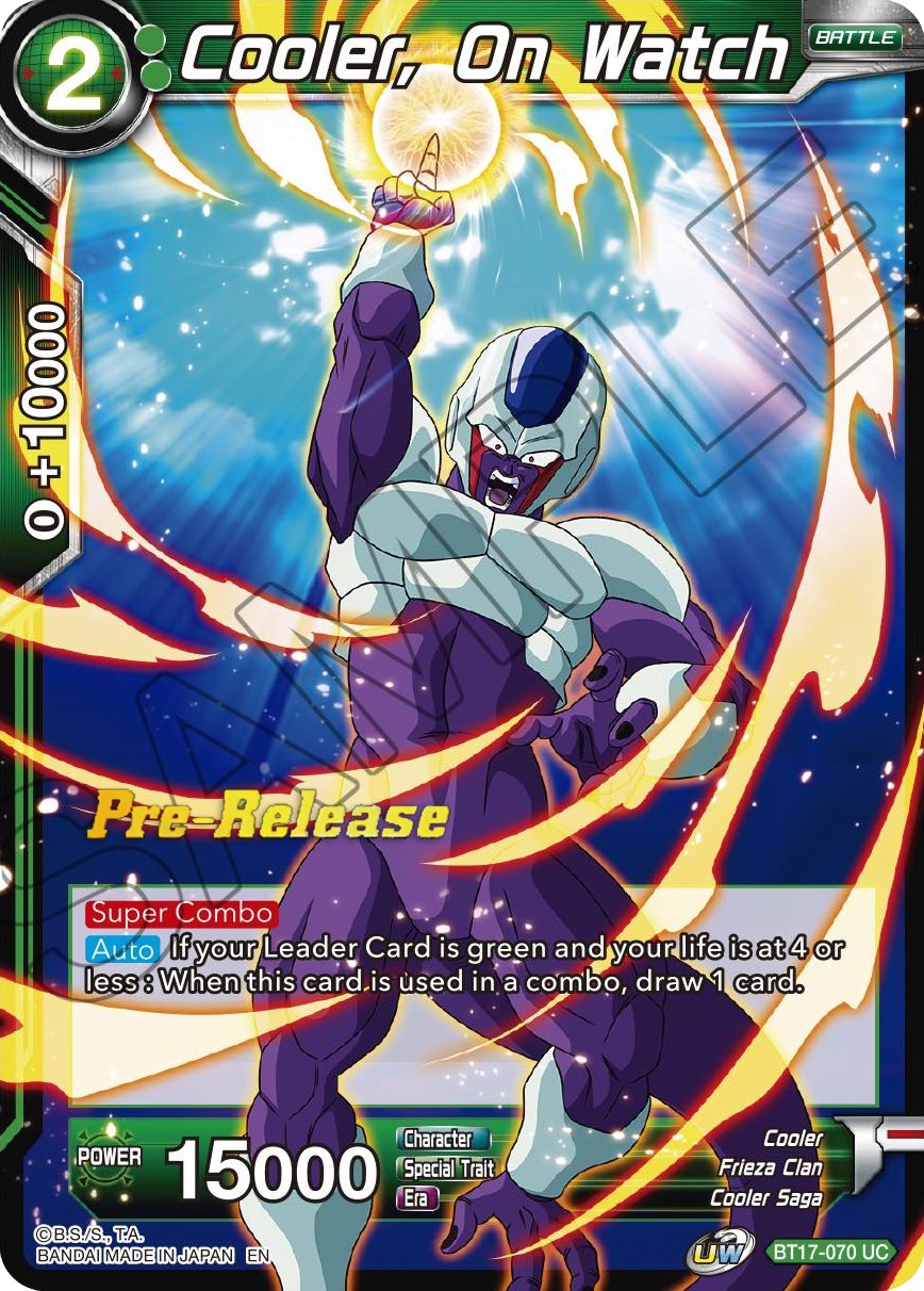 Cooler, On Watch (BT17-070) [Ultimate Squad Prerelease Promos] | Total Play